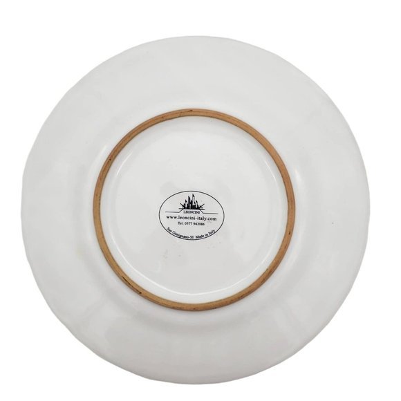 Leoncini Plate Colorful Tuscan Village Signed Hand Painted in Italy 8.5" Pottery - Picture 5 of 6